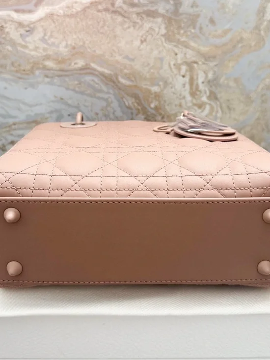 New! Christian Dior Medium  Ultra Matte Calfskin Cannage Lady Dior Bag - Picture 9 of 16